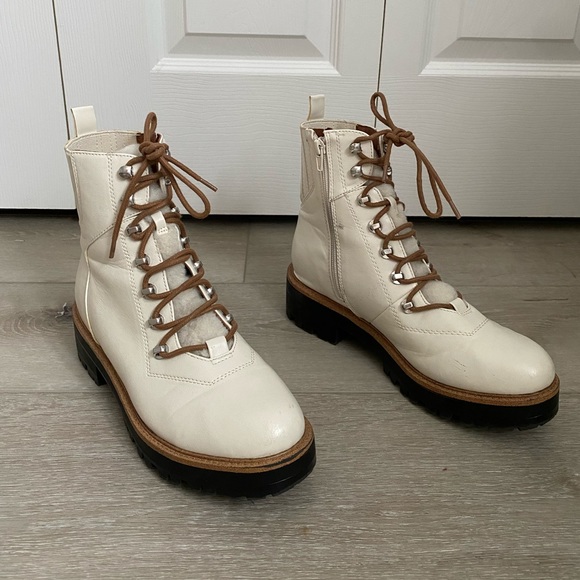 Indigo Rd shearling combat boot- white - Picture 3 of 4